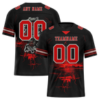 Custom Black Skull Fashion Red Personalized Authentic Football Jersey FBJ02-bc0fbaa