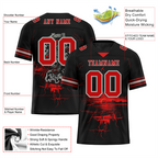 Custom Black Skull Fashion Red Personalized Authentic Football Jersey FBJ02-bc0fbaa