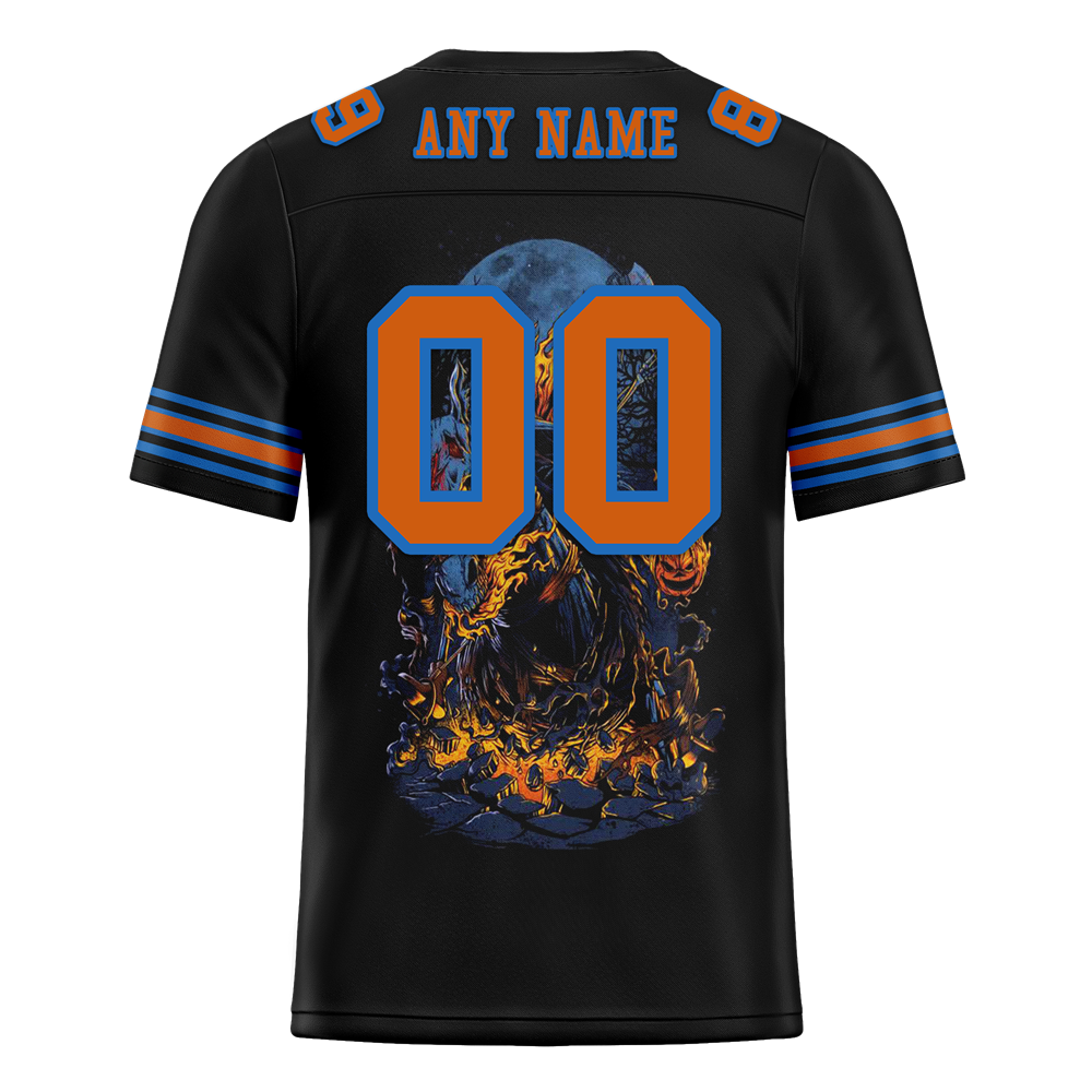 Custom Black Skull Fashion Brown Personalized Authentic Football Jersey FBJ02-bc0fbab