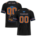 Custom Black Skull Fashion Brown Personalized Authentic Football Jersey FBJ02-bc0fbab