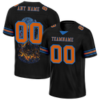 Custom Black Skull Fashion Brown Personalized Authentic Football Jersey FBJ02-bc0fbab