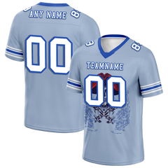 Custom Aqua Skull Fashion White Personalized Authentic Football Jersey FBJ02-bc0fbac