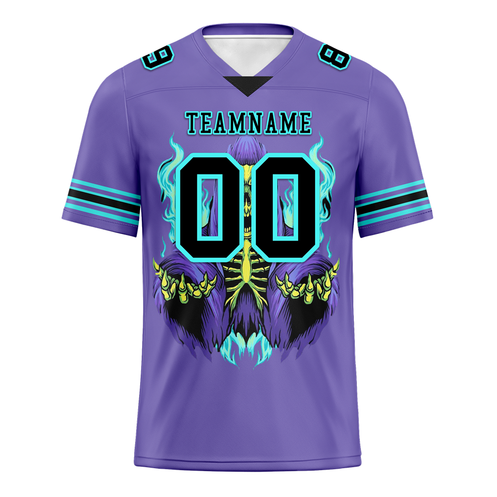 Custom Purple Skull Fashion Black Personalized Authentic Football Jersey FBJ02-bc0fbad