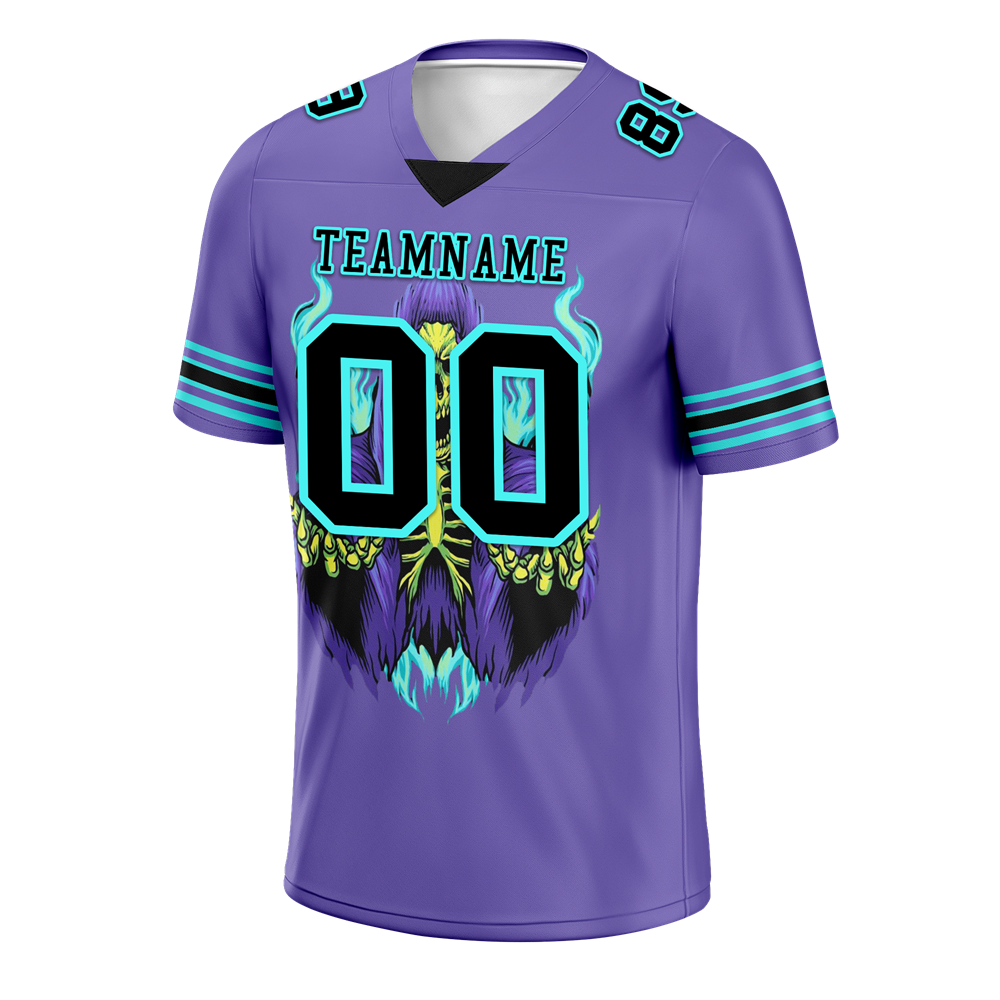 Custom Purple Skull Fashion Black Personalized Authentic Football Jersey FBJ02-bc0fbad