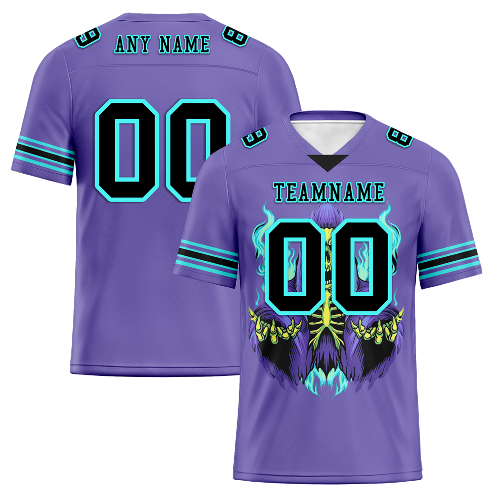 Custom Purple Skull Fashion Black Personalized Authentic Football Jersey FBJ02-bc0fbad