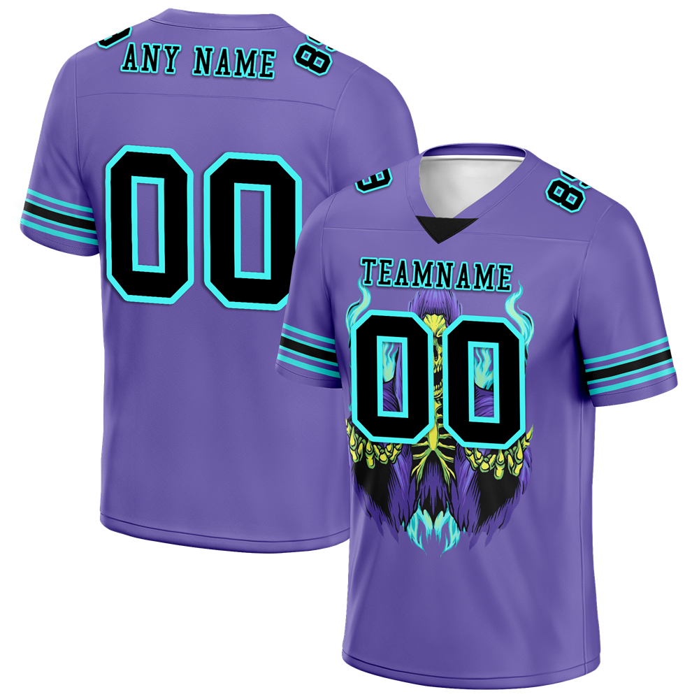 Custom Purple Skull Fashion Black Personalized Authentic Football Jersey FBJ02-bc0fbad