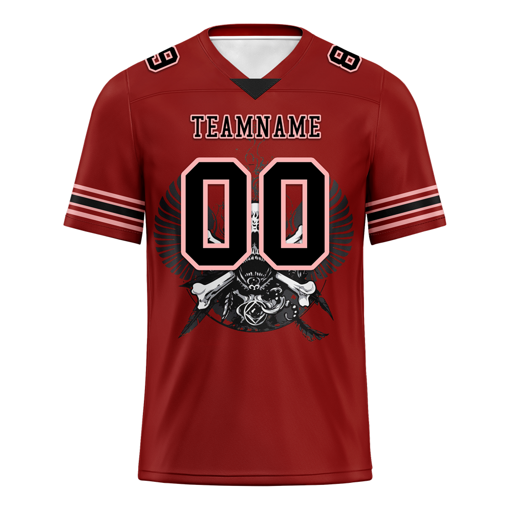 Custom Brown Skull Fashion Black Personalized Authentic Football Jersey FBJ02-bc0fbae