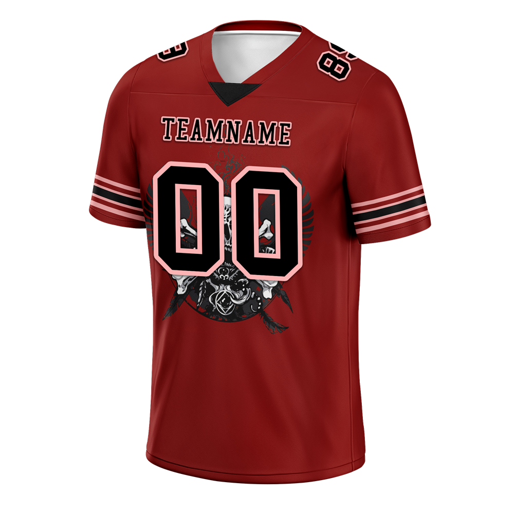 Custom Brown Skull Fashion Black Personalized Authentic Football Jersey FBJ02-bc0fbae
