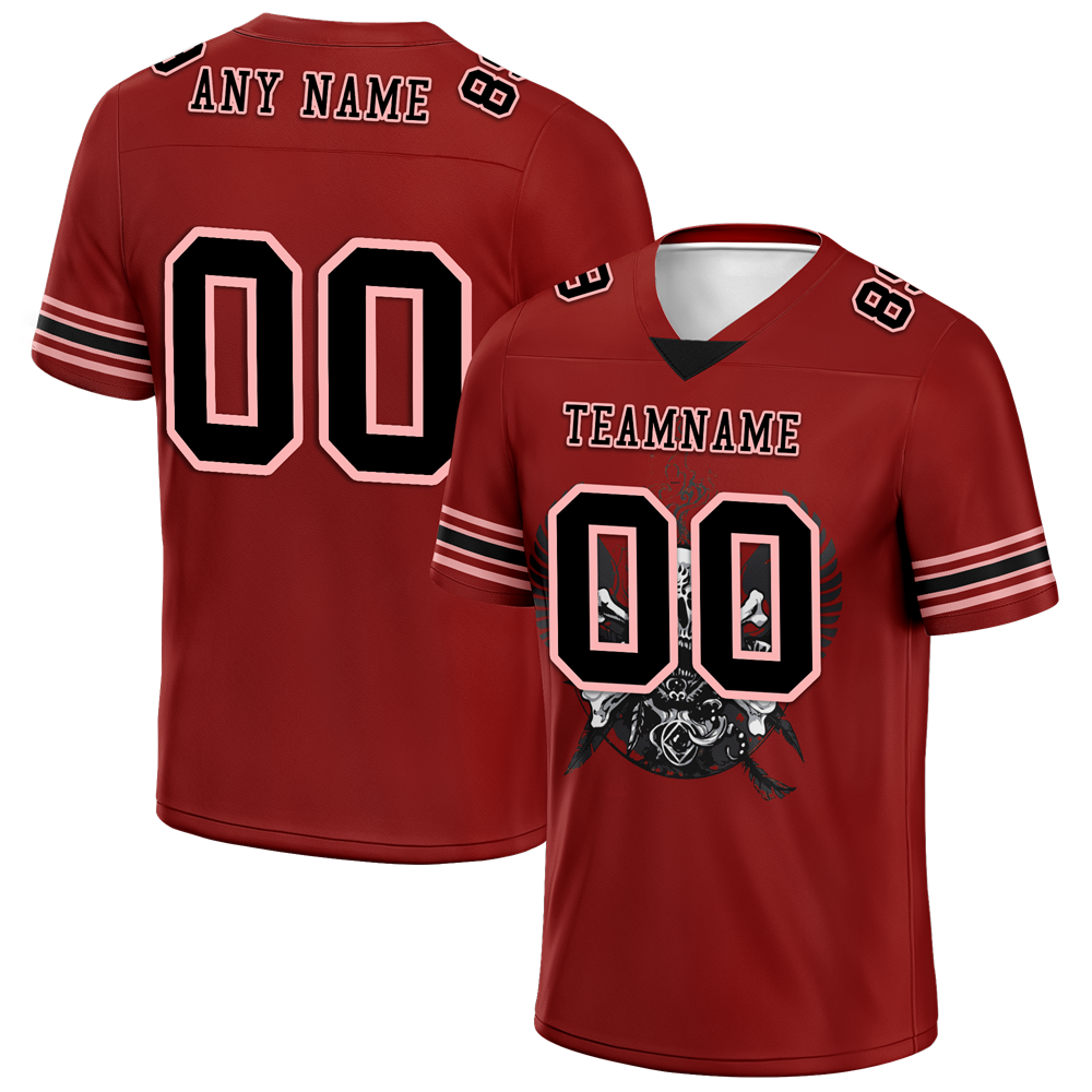 Custom Brown Skull Fashion Black Personalized Authentic Football Jersey FBJ02-bc0fbae