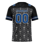 Custom Black Grey Skull Fashion Blue Personalized Authentic Football Jersey FBJ02-bc0fbaf