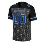 Custom Black Grey Skull Fashion Blue Personalized Authentic Football Jersey FBJ02-bc0fbaf
