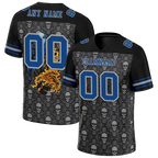 Custom Black Grey Skull Fashion Blue Personalized Authentic Football Jersey FBJ02-bc0fbaf