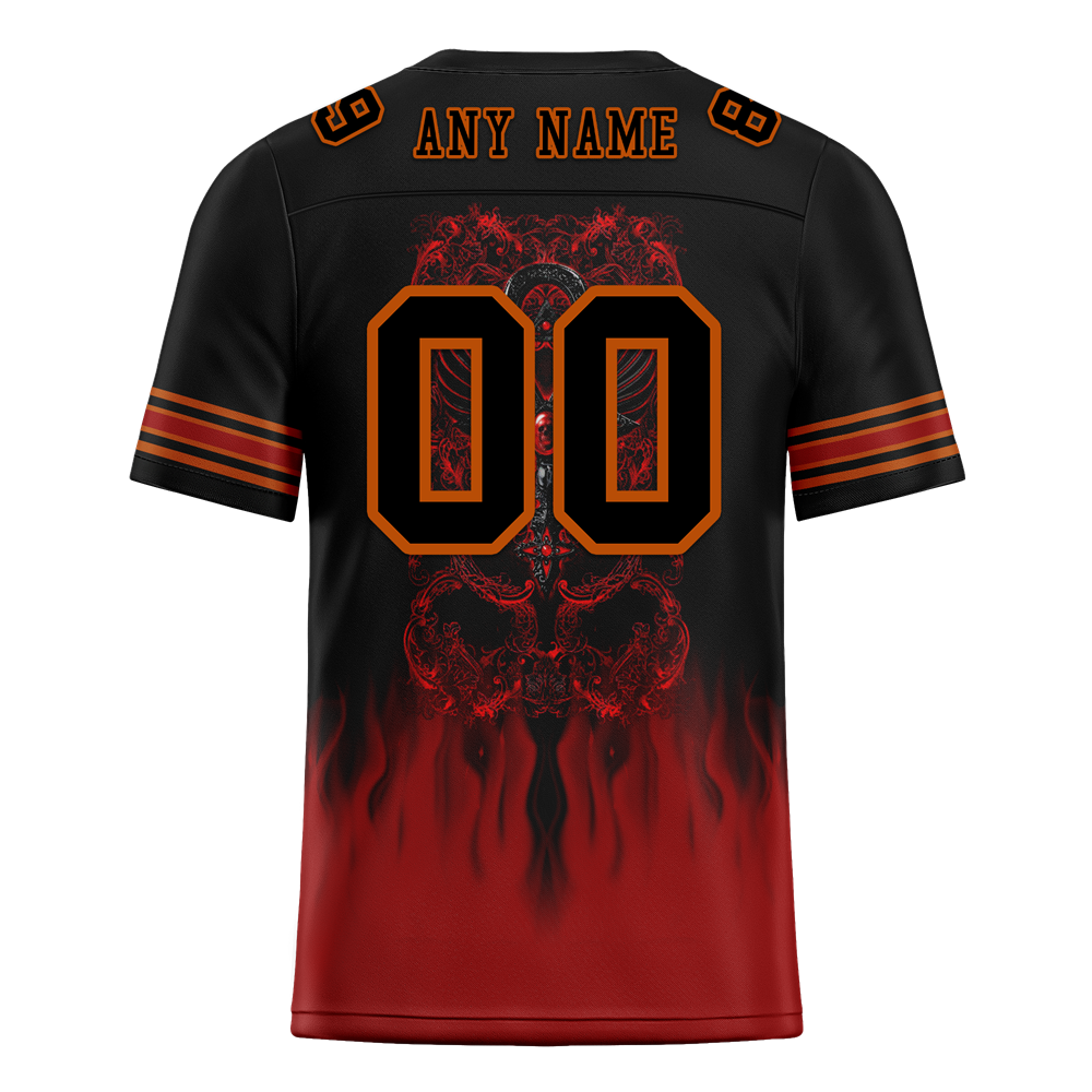 Custom Black Brown Skull Fashion Black Personalized Authentic Football Jersey FBJ02-bc0fba7