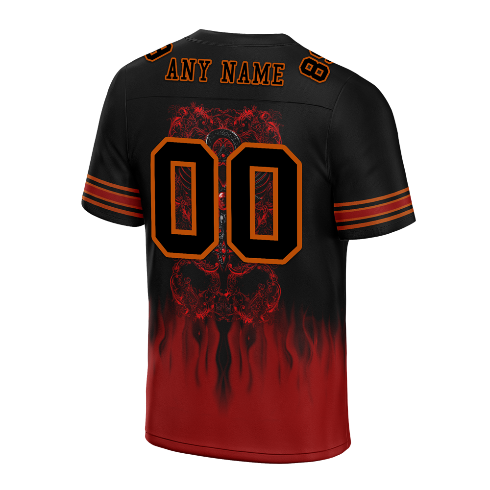 Custom Black Brown Skull Fashion Black Personalized Authentic Football Jersey FBJ02-bc0fba7