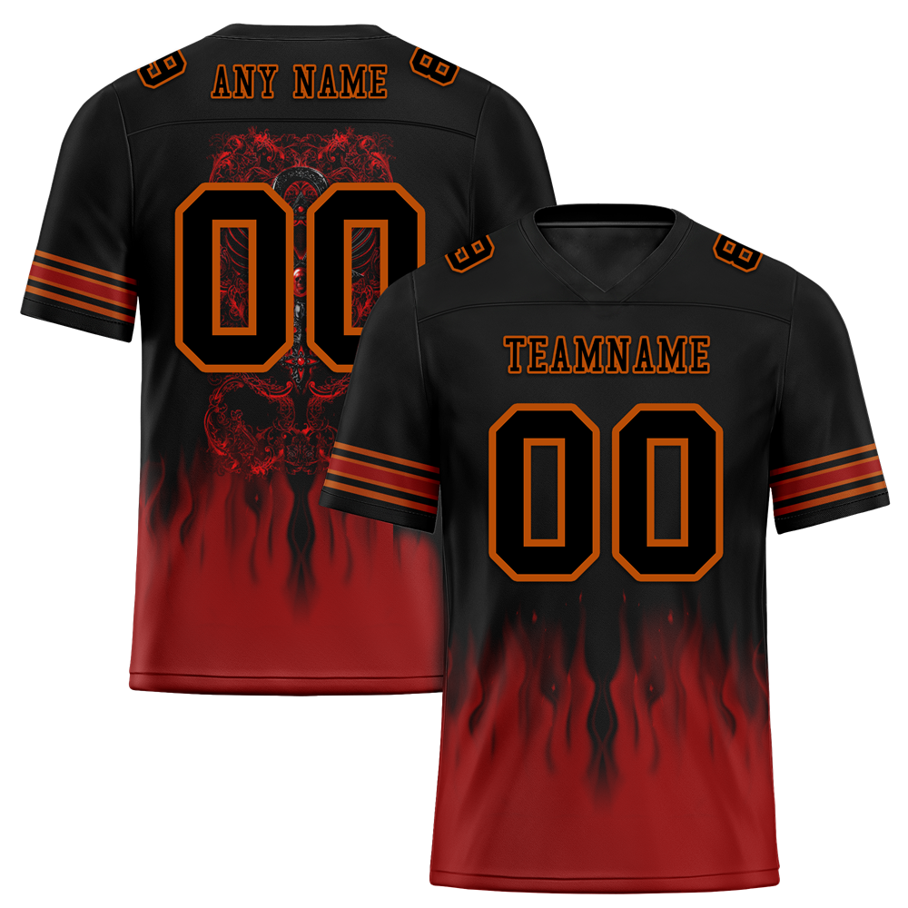 Custom Black Brown Skull Fashion Black Personalized Authentic Football Jersey FBJ02-bc0fba7