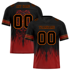 Custom Black Brown Skull Fashion Black Personalized Authentic Football Jersey FBJ02-bc0fba7