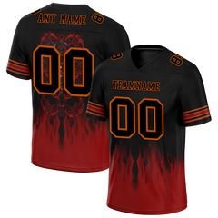 Custom Black Brown Skull Fashion Black Personalized Authentic Football Jersey FBJ02-bc0fba7