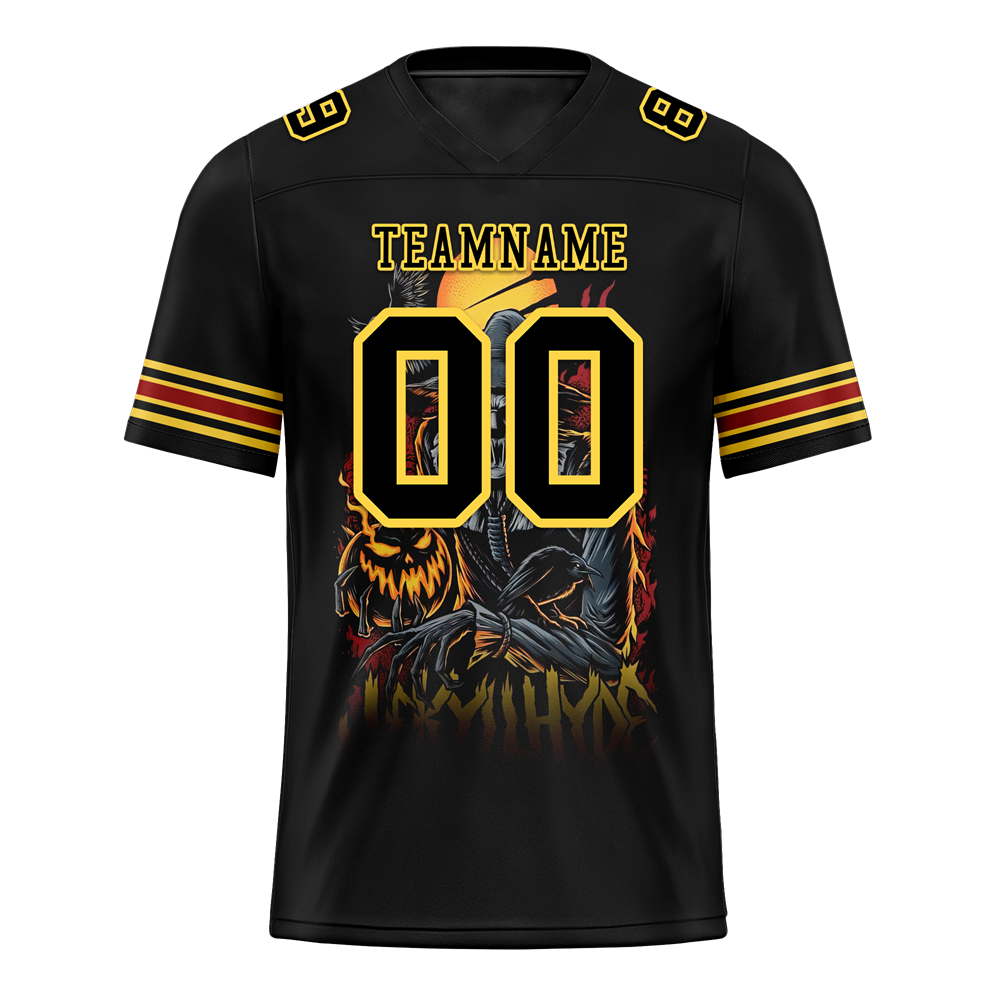 Custom Black Skull Fashion Black Personalized Authentic Football Jersey FBJ02-bc0fba8