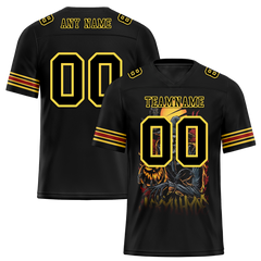 Custom Black Skull Fashion Black Personalized Authentic Football Jersey FBJ02-bc0fba8