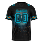 Custom Black Skull Fashion Aqua Personalized Authentic Football Jersey FBJ02-bc0fba9