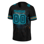 Custom Black Skull Fashion Aqua Personalized Authentic Football Jersey FBJ02-bc0fba9