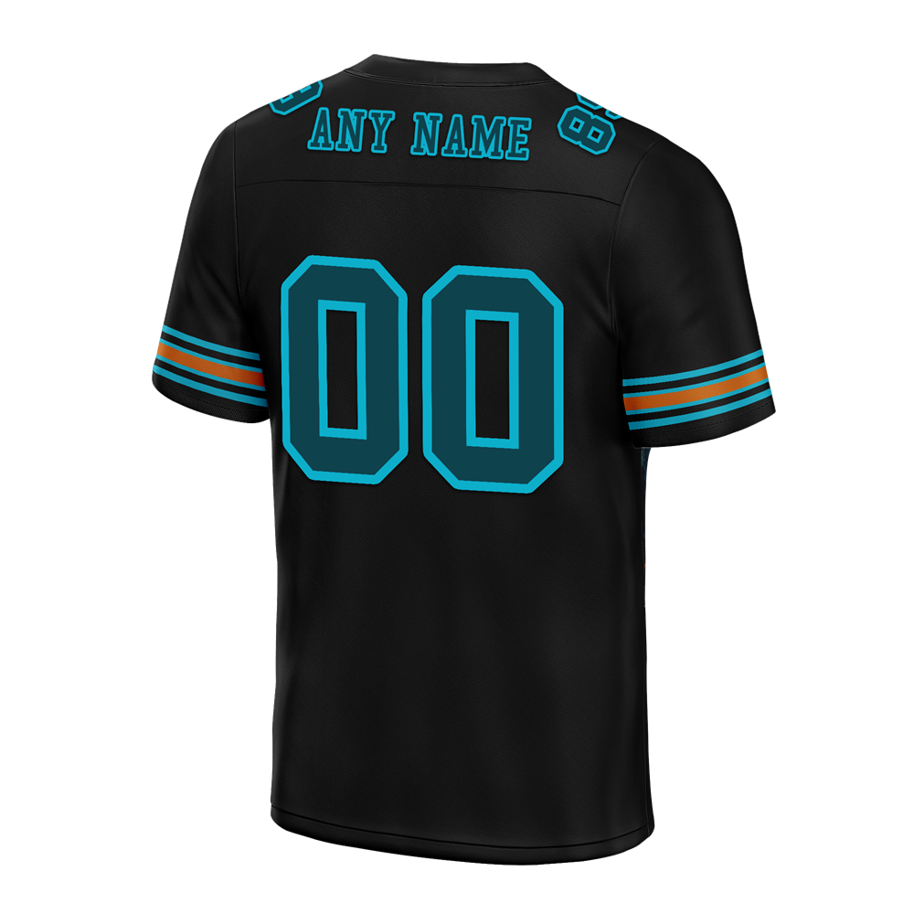 Custom Black Skull Fashion Aqua Personalized Authentic Football Jersey FBJ02-bc0fba9
