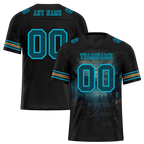 Custom Black Skull Fashion Aqua Personalized Authentic Football Jersey FBJ02-bc0fba9