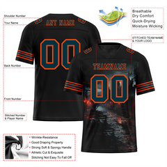 Custom Black Skull Fashion Black Personalized Authentic Football Jersey FBJ02-bc0fbb0