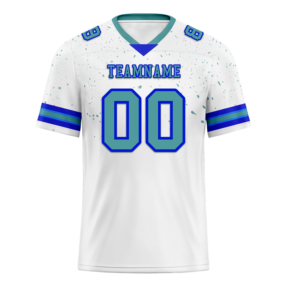 Custom White Skull Fashion Aqua Personalized Authentic Football Jersey FBJ02-bc0fbba