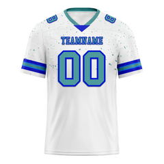 Custom White Skull Fashion Aqua Personalized Authentic Football Jersey FBJ02-bc0fbba