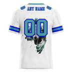 Custom White Skull Fashion Aqua Personalized Authentic Football Jersey FBJ02-bc0fbba