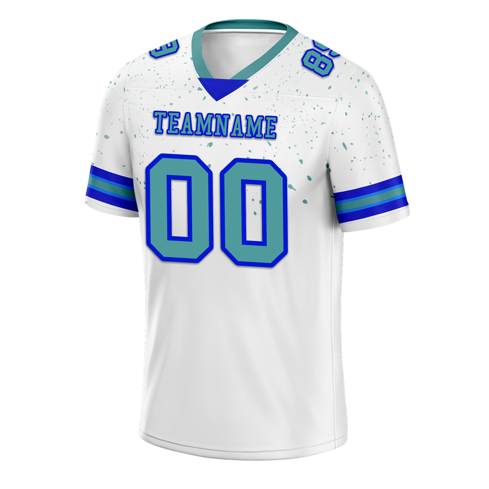 Custom White Skull Fashion Aqua Personalized Authentic Football Jersey FBJ02-bc0fbba