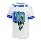 Custom White Skull Fashion Aqua Personalized Authentic Football Jersey FBJ02-bc0fbba