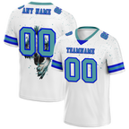 Custom White Skull Fashion Aqua Personalized Authentic Football Jersey FBJ02-bc0fbba