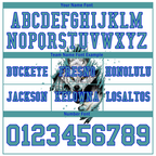 Custom White Skull Fashion Aqua Personalized Authentic Football Jersey FBJ02-bc0fbba