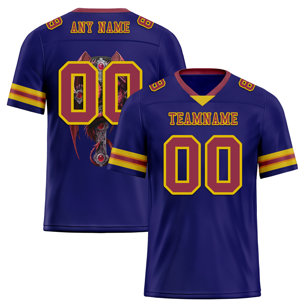 Custom Purple Skull Fashion Brown Personalized Authentic Football Jersey FBJ02-bc0fbbb