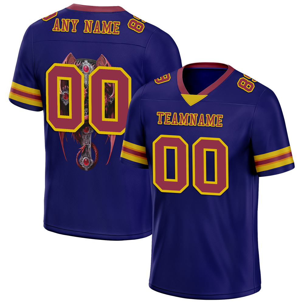 Custom Purple Skull Fashion Brown Personalized Authentic Football Jersey FBJ02-bc0fbbb