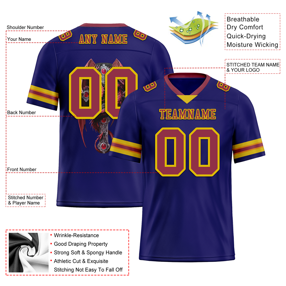 Custom Purple Skull Fashion Brown Personalized Authentic Football Jersey FBJ02-bc0fbbb