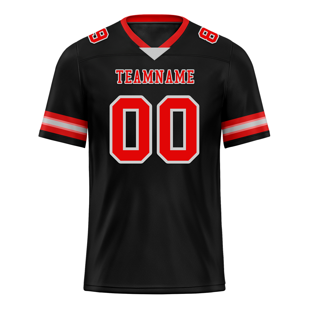 Custom Black Skull Fashion Red Personalized Authentic Football Jersey FBJ02-bc0fbbc