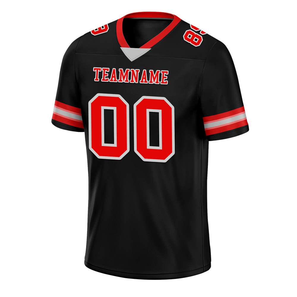 Custom Black Skull Fashion Red Personalized Authentic Football Jersey FBJ02-bc0fbbc