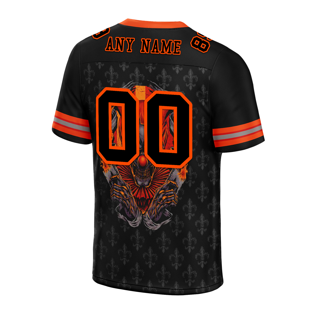 Custom Black Grey Skull Fashion Black Personalized Authentic Football Jersey FBJ02-bc0fbbd