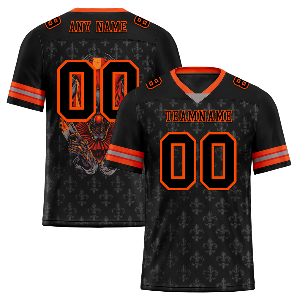 Custom Black Grey Skull Fashion Black Personalized Authentic Football Jersey FBJ02-bc0fbbd