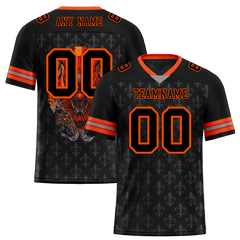 Custom Black Grey Skull Fashion Black Personalized Authentic Football Jersey FBJ02-bc0fbbd