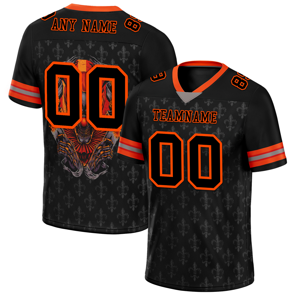 Custom Black Grey Skull Fashion Black Personalized Authentic Football Jersey FBJ02-bc0fbbd