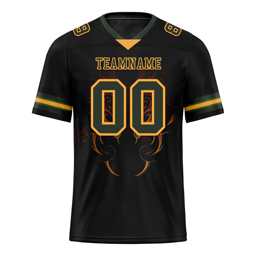Custom Black Skull Fashion Green Personalized Authentic Football Jersey FBJ02-bc0fbbe