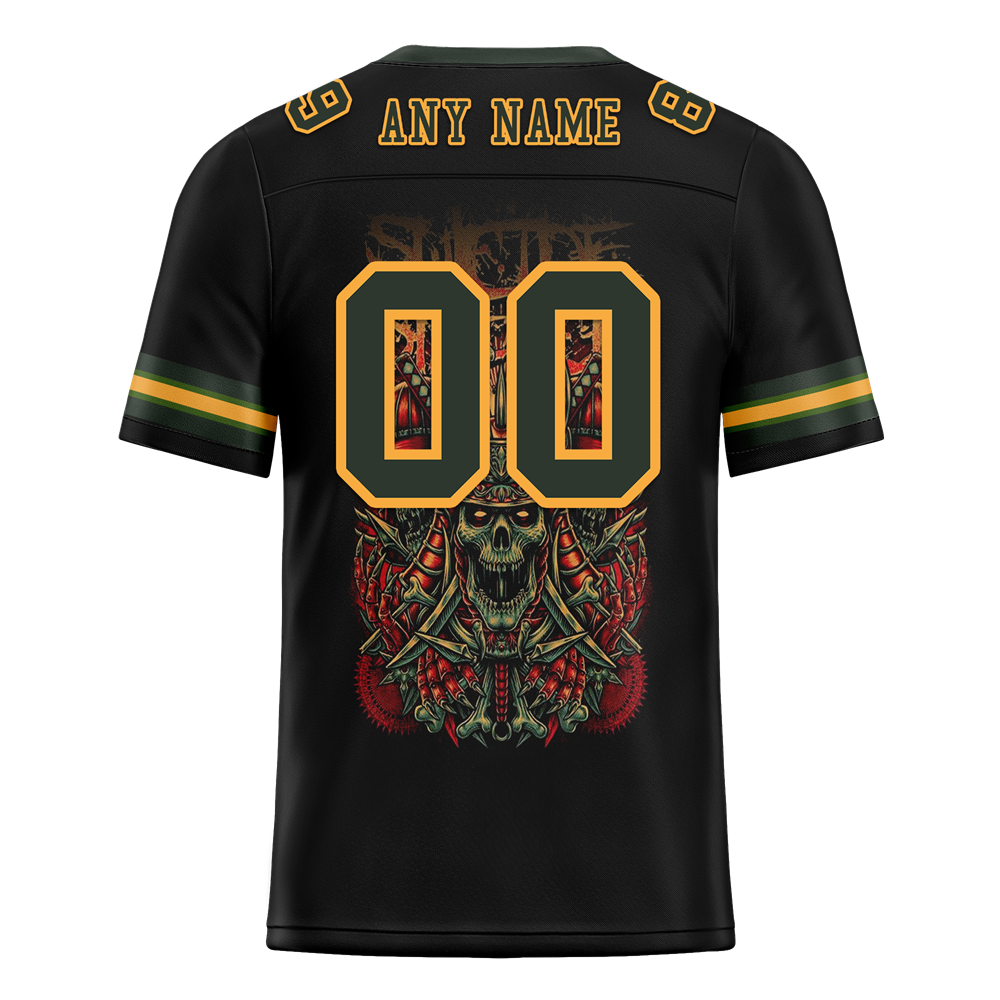 Custom Black Skull Fashion Green Personalized Authentic Football Jersey FBJ02-bc0fbbe