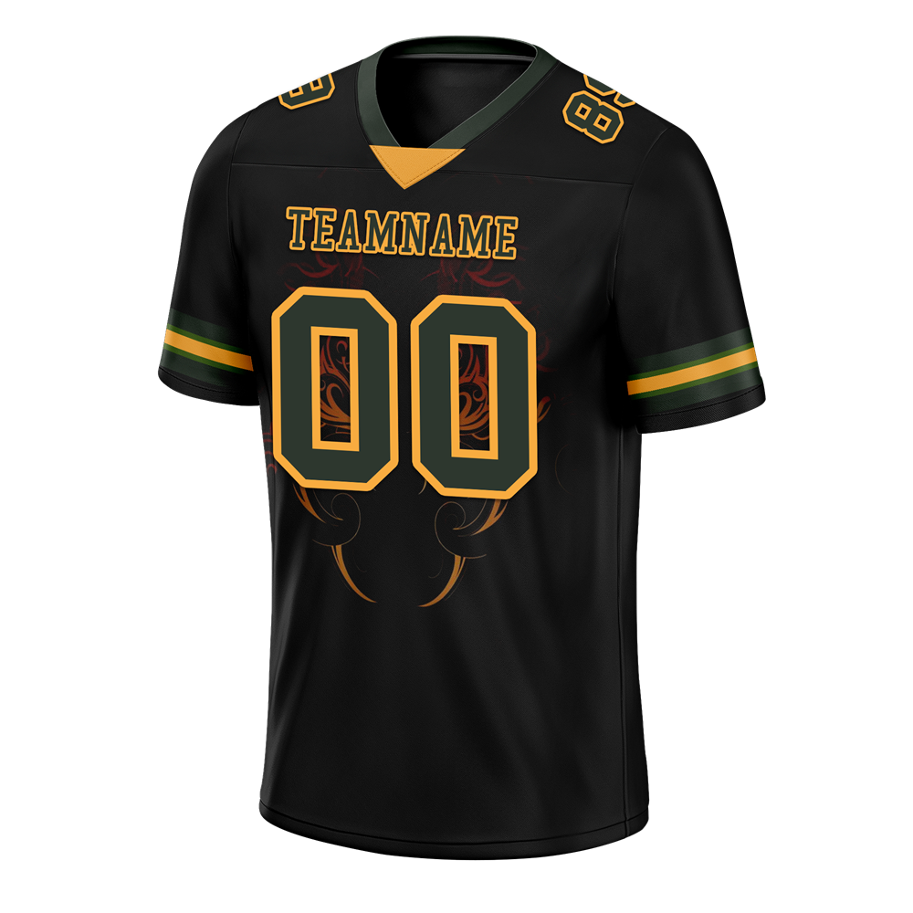 Custom Black Skull Fashion Green Personalized Authentic Football Jersey FBJ02-bc0fbbe