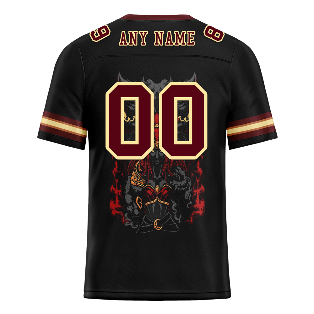 Custom Black Skull Fashion Brown Personalized Authentic Football Jersey FBJ02-bc0fbbf