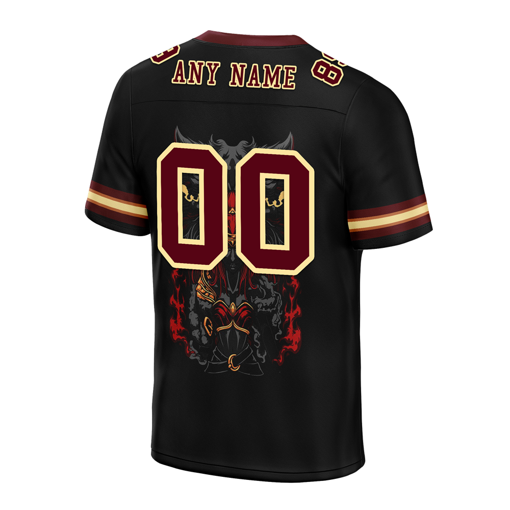 Custom Black Skull Fashion Brown Personalized Authentic Football Jersey FBJ02-bc0fbbf