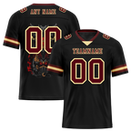 Custom Black Skull Fashion Brown Personalized Authentic Football Jersey FBJ02-bc0fbbf